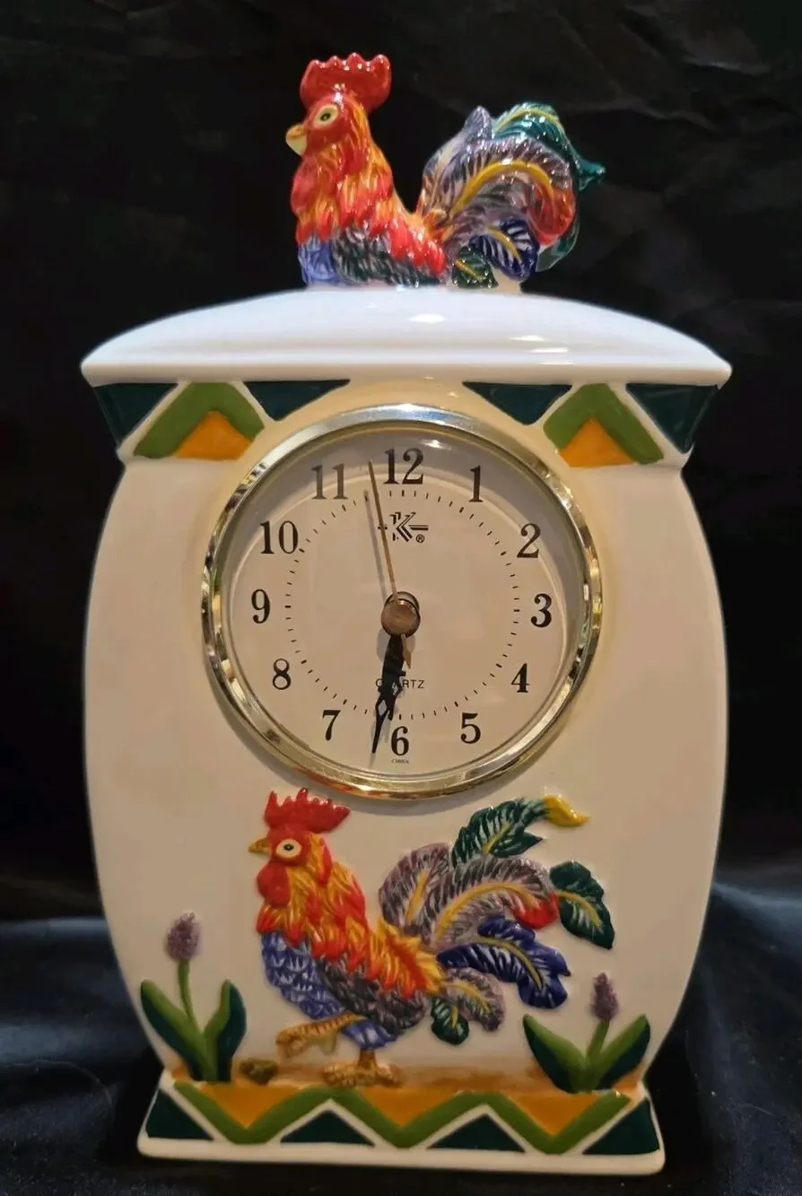 Vntg KK Rooster Clock 10